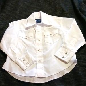 Wrangler Pearl Snap Shirt White size Small  3-4
